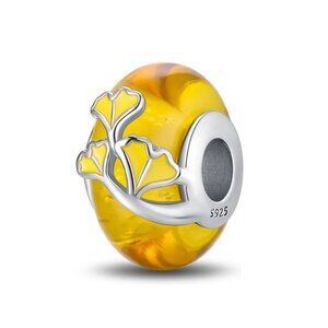 Ginkgo Leaves Murano Charm